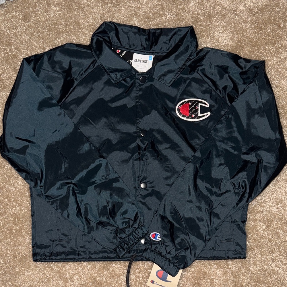 Champion Black Crop Coach Jacket